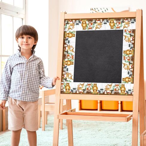 Whaline 32.8ft Woodland Creatures Bulletin Board Borders Woodland Animals Die-Cut Bulletin Board Stripes Cute Jungle Theme Rolled Bulletin Board Trim for School Classroom Office Chalkboard Decor in Kuwait