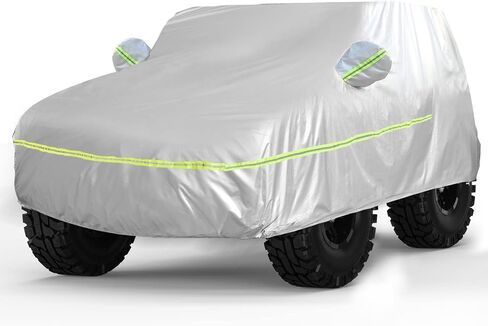 غطاء سيارة مقاوم للماء لحماية جميع الأحوال الجوية مناسب لـ 2007-2021 Jeep Wrangler JK JL 2 باب Sahara Rubicon Sport غير محدود مع سحاب باب محرك الأقراص، غطاء ثلجي مطر مناسب عالمي لـ 1987-2006 YJ TJ in Kuwait