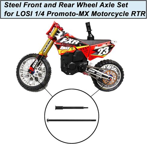 مجموعة عمود ثابت لمحور العجلة الأمامية والخلفية من الفولاذ لأجزاء ترقية دراجة نارية LOSI 1/4 Pro Moto-MX RTR (استبدال الجزء LOS262015) in Kuwait