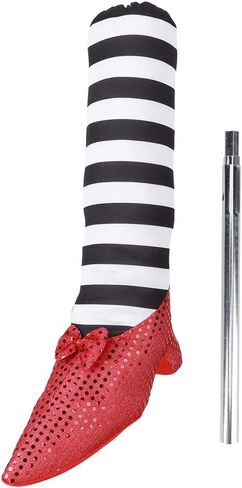 ساق وهمية للساحرة، ديكور دعامة الساحرة للهالوين، زخرفة صناعية وهمية للساق، أرجل الساحرة الشريرة مع حذاء أحمر، ساق ساحرة وهمية لتزيين المنزل المسكون in Kuwait