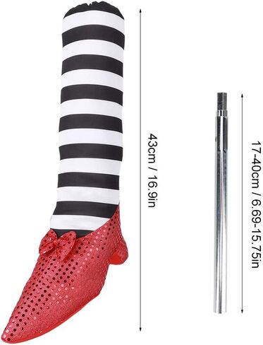 ساق وهمية للساحرة، ديكور دعامة الساحرة للهالوين، زخرفة صناعية وهمية للساق، أرجل الساحرة الشريرة مع حذاء أحمر، ساق ساحرة وهمية لتزيين المنزل المسكون in Kuwait