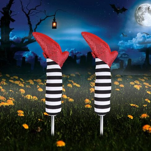 ساق وهمية للساحرة، ديكور دعامة الساحرة للهالوين، زخرفة صناعية وهمية للساق، أرجل الساحرة الشريرة مع حذاء أحمر، ساق ساحرة وهمية لتزيين المنزل المسكون in Kuwait