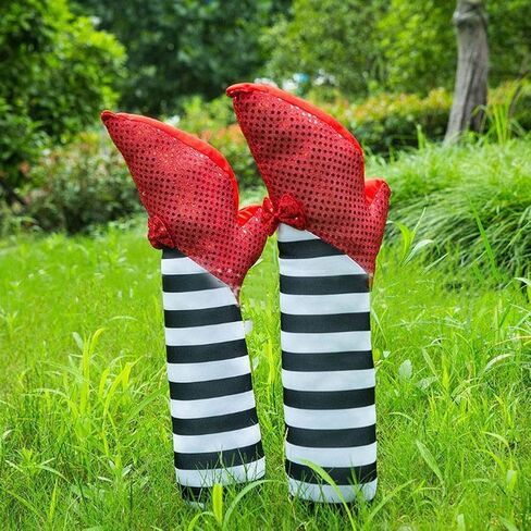 ساق وهمية للساحرة، ديكور دعامة الساحرة للهالوين، زخرفة صناعية وهمية للساق، أرجل الساحرة الشريرة مع حذاء أحمر، ساق ساحرة وهمية لتزيين المنزل المسكون in Kuwait