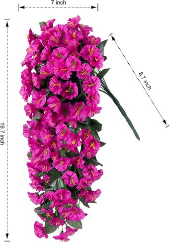 Halloween Artificial Fake Hanging Plants Flowers for Outdoor Halloween Decoration, 2 PCS Faux Silk Black Orchid Trailing Vines Look Real UV Resistant for Home Porch Patio Planter Decor in Saudi Arabia