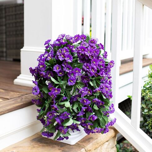 Halloween Artificial Fake Hanging Plants Flowers for Outdoor Halloween Decoration, 2 PCS Faux Silk Black Orchid Trailing Vines Look Real UV Resistant for Home Porch Patio Planter Decor in Saudi Arabia
