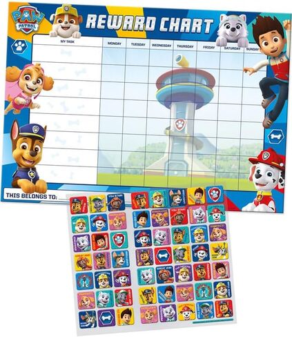 01.70.30.024 Paw Patrol Everyday Reward Chart and 56 Sparkly Stickers, 29.7cm x 42cm in Saudi Arabia