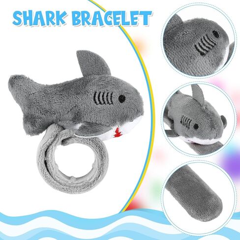 6 Pieces Shark Slap Bracelets Stuffed Animal Slap Band Party Favors Plush Slap Bracelets Bulk for Kids Party Favors Birthday Gifts in Saudi Arabia