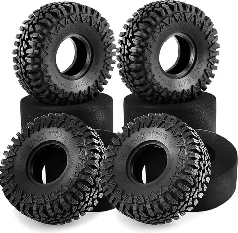 1.9" RC Mud Terrain Tires 4PCS 110mm RC Rock Crawler Tires Mud Grappler Rubber Tires Fit for 1/10 RC Crawler Axial SCX10 Traxxas TRX-4 Redcat Gen8 RC4WD D90 Tamiay CC01 in Kuwait