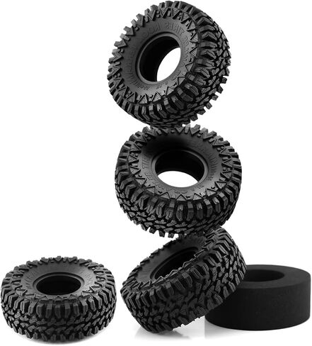 1.9" RC Mud Terrain Tires 4PCS 110mm RC Rock Crawler Tires Mud Grappler Rubber Tires Fit for 1/10 RC Crawler Axial SCX10 Traxxas TRX-4 Redcat Gen8 RC4WD D90 Tamiay CC01 in Kuwait