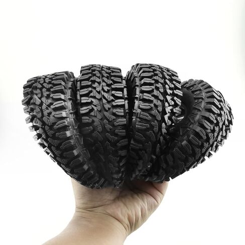 1.9" RC Mud Terrain Tires 4PCS 110mm RC Rock Crawler Tires Mud Grappler Rubber Tires Fit for 1/10 RC Crawler Axial SCX10 Traxxas TRX-4 Redcat Gen8 RC4WD D90 Tamiay CC01 in Kuwait
