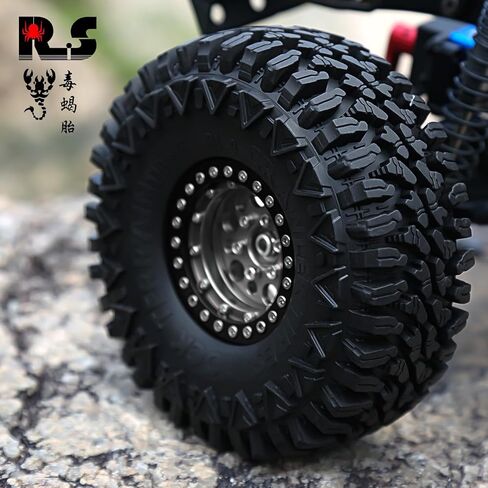 1.9" RC Mud Terrain Tires 4PCS 110mm RC Rock Crawler Tires Mud Grappler Rubber Tires Fit for 1/10 RC Crawler Axial SCX10 Traxxas TRX-4 Redcat Gen8 RC4WD D90 Tamiay CC01 in Kuwait