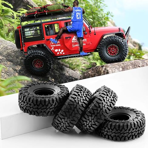 1.9" RC Mud Terrain Tires 4PCS 110mm RC Rock Crawler Tires Mud Grappler Rubber Tires Fit for 1/10 RC Crawler Axial SCX10 Traxxas TRX-4 Redcat Gen8 RC4WD D90 Tamiay CC01 in Kuwait
