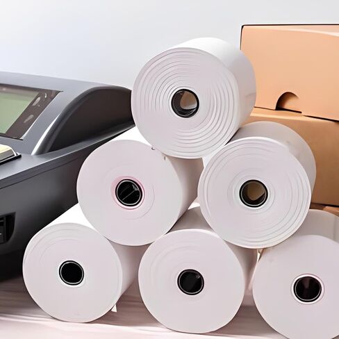 Thermal Paper Receipt Rolls - 3 1/8" x 200' - Point of Sale Receipt | 48 GSM Paper Premium Quality Paper - Compatible with All POS Cash Registers BPA Free - Pack of 50 (1 Pack) in Saudi Arabia
