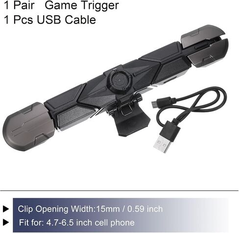 MECCANIXITY Gaming Trigger Mobile Game Controller 1 زوج G15 Fire Key Burst Shooter أسود للهاتف الخلوي 4.7-6.5 بوصة مع كابل USB 30 سم in Saudi Arabia