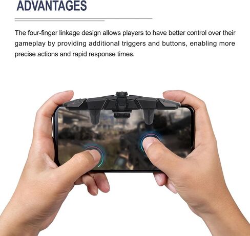 MECCANIXITY Gaming Trigger Mobile Game Controller 1 زوج G15 Fire Key Burst Shooter أسود للهاتف الخلوي 4.7-6.5 بوصة مع كابل USB 30 سم in Saudi Arabia