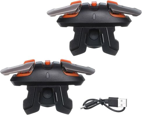 MECCANIXITY Gaming Trigger Mobile Game Controller 1 زوج ستة أصابع ربط النار مفتاح انفجار مطلق النار الأسود للهاتف الخليوي 4.7-6.5 بوصة in Saudi Arabia