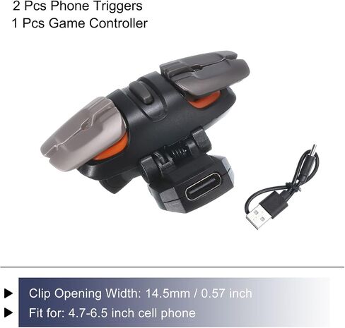 MECCANIXITY Gaming Trigger Mobile Game Controller 1 زوج ستة أصابع ربط النار مفتاح انفجار مطلق النار الأسود للهاتف الخليوي 4.7-6.5 بوصة in Saudi Arabia