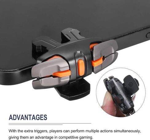 MECCANIXITY Gaming Trigger Mobile Game Controller 1 زوج ستة أصابع ربط النار مفتاح انفجار مطلق النار الأسود للهاتف الخليوي 4.7-6.5 بوصة in Saudi Arabia