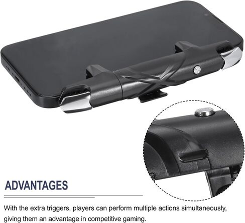 MECCANIXITY Gaming Trigger وحدة تحكم ألعاب الهاتف المحمول 1 زوج G5 Fire Key Burst Shooter أسود للهاتف الخلوي 4.7-6.5 بوصة مع كابل USB in Saudi Arabia