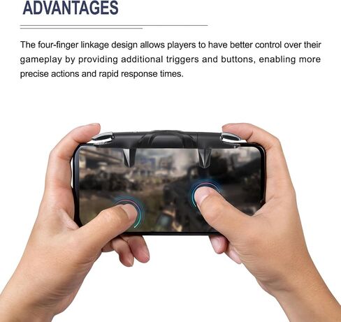 MECCANIXITY Gaming Trigger وحدة تحكم ألعاب الهاتف المحمول 1 زوج G5 Fire Key Burst Shooter أسود للهاتف الخلوي 4.7-6.5 بوصة مع كابل USB in Saudi Arabia