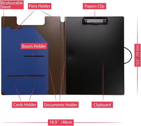 Clipboard Folder File Padfolio Clipboard Storage, Kakbpe Bussiness Letter Size Padfolio with Pockets and Card Slots in Saudi Arabia