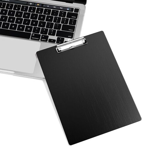 Hongri Aluminum Clipboard, Black Clip Board, Metal Construction Clipboards with Low Profile Metal Clip, 12.5 x 9 Inch Letter Size, Office Supply, Contractor Clipboard.(Black) in Saudi Arabia