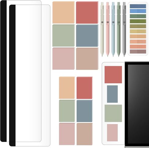 20 Pcs Office Desk Accessories Include 2 Pcs Monitor Memo Board Computer Message Board Sticky Note Holder 12 Pads Sticky Notes in 2 Sizes 5 Pcs 0.5mm Gel Pens Black Ink Pens Office Supplies in Saudi Arabia