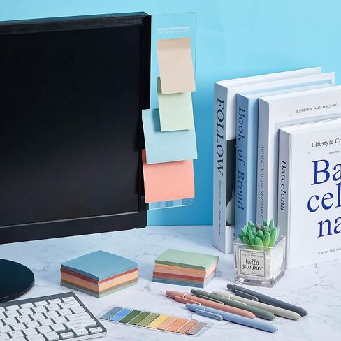 20 Pcs Office Desk Accessories Include 2 Pcs Monitor Memo Board Computer Message Board Sticky Note Holder 12 Pads Sticky Notes in 2 Sizes 5 Pcs 0.5mm Gel Pens Black Ink Pens Office Supplies in Saudi Arabia