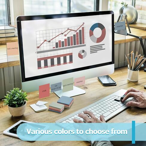 20 Pcs Office Desk Accessories Include 2 Pcs Monitor Memo Board Computer Message Board Sticky Note Holder 12 Pads Sticky Notes in 2 Sizes 5 Pcs 0.5mm Gel Pens Black Ink Pens Office Supplies in Saudi Arabia