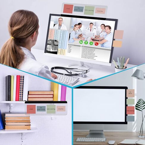 20 Pcs Office Desk Accessories Include 2 Pcs Monitor Memo Board Computer Message Board Sticky Note Holder 12 Pads Sticky Notes in 2 Sizes 5 Pcs 0.5mm Gel Pens Black Ink Pens Office Supplies in Saudi Arabia