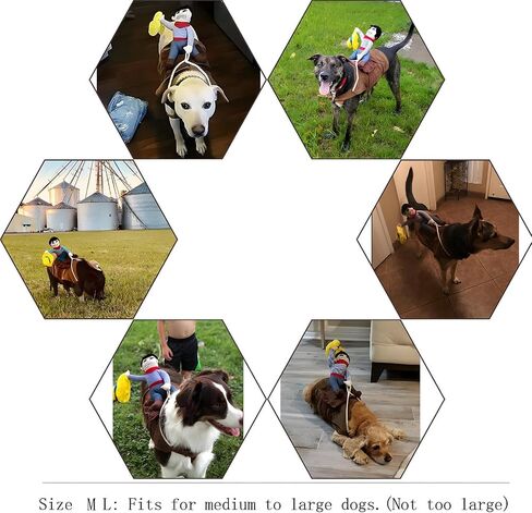 NACOCO Cowboy Rider Dog Costume for Dogs Clothes Knight Style with Doll and Hat for Halloween Day Pet Costume (S) in Kuwait