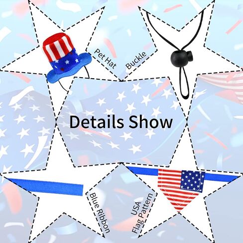 Vehomy 4Pcs Independence Day Bearded Dragon Costume 4th of July Bearded Dragon Hats Lizard Bandanas Lizard Uncle Sam Hat American Flag Hat Lizard Flag Bandana Scarf for Hamster Leopard Gecko in Saudi Arabia