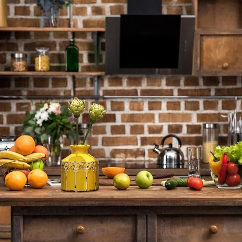 الخرشوف الاصطناعي مع السيقان، 2 قطعة من الخرشوف محاكاة الفواكه وهمية للديكور المنزل المطبخ حفل زفاف الجدول الديكور in Kuwait