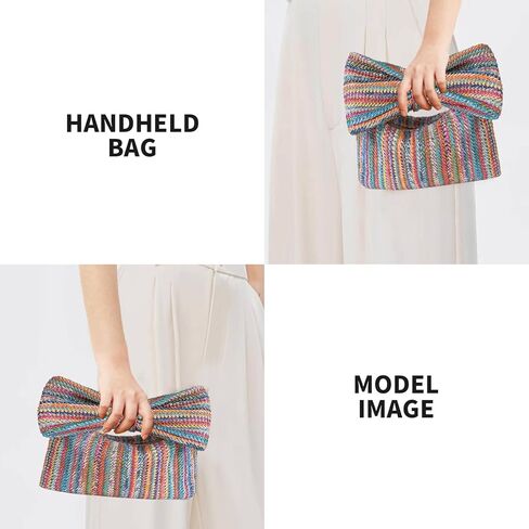 Straw Clutch Purse for Women, Bow Woven Beach Bag, Summer Evening Purse Vacation Handbag Tote Purse in Saudi Arabia