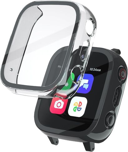 SimpleThings Compatible with Cosmo JrTrack 5 Screen Protector, Hard PC Case with HD Clear Tempered Glass Screen Protector for Cosmo JrTrack 5 Watch for Kids Boys Girls (Teal+Purple+Pink) in Saudi Arabia