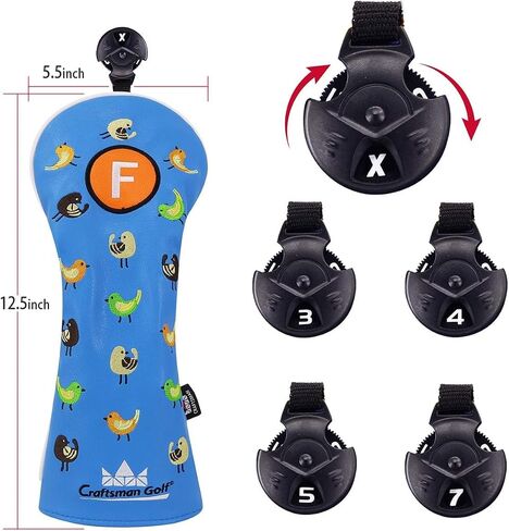 Craftsman Golf Birdie Birds Blue Driver Fairway Wood Hybrid Mallet Blade Putter Cover Headcover in Saudi Arabia