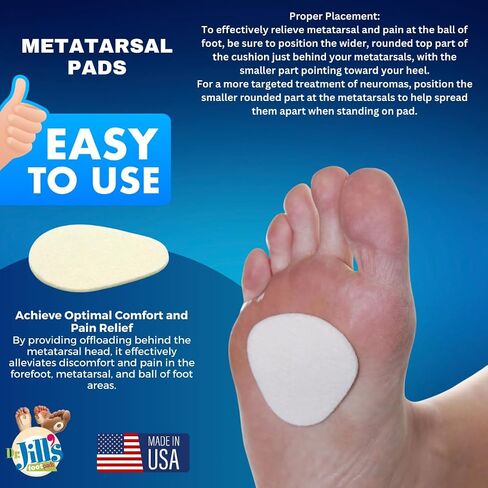 Dr. Jill's Foot Pads, Latex Free, YJ10-2048, Metatarsal Pad 1/8" Felt (12 Pack) Ball of Foot Pad in Saudi Arabia