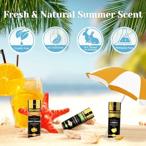 Summer Essential Oils Set - Fragrance Oil for Diffuser, Humidifier, Aromatherapy, Candle Making - in Saudi Arabia