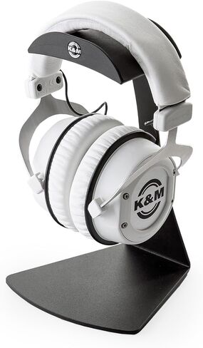 K&M Konig & Meyer 16080.000.55 Headphone Clamp-On Tube Holder | Protective Rubber Padded Arm | Slip-Resistant | Steel Design | Headset Accessory w/ Earbud / Headphone Jack Cable Rack | German Made in Saudi Arabia