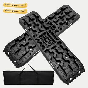 41" Traction Boards Offroad,Heavy Duty Recovery Traction Boards with Jack Base, Offroad Accessories 4x4 for Trucks, Jeeps, SUVs, Mud, Snow, Sand, Scree – With 2 Straps & Storage Bag (Black) in Saudi Arabia