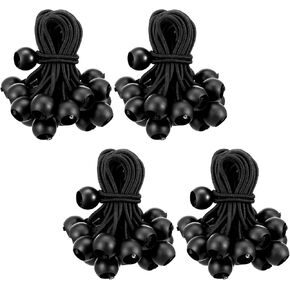 100 Pcs 4 Inch Ball Bungee Cords Tarp Tie Downs Heavy Duty Outdoor Bungee Balls with Hooks for Camping Canopy Shelter Tent Poles UV Resistant Elastic Straps in Kuwait