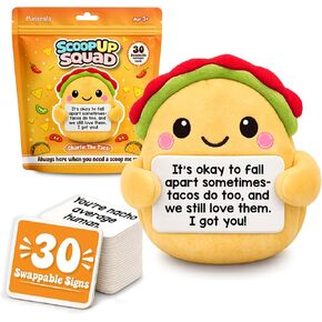Positive Plush Taco Birthday Gift for Women Men Teacher, ScoopUp Squad Uplifting Affirmation with 30 Cards, Emotional Funny Supportive Messages for Friends, Family, Coworker (Charlie The Taco) in Saudi Arabia