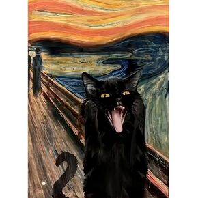 Sanjee Black Cat Diamond Art Painting Kits for Adults Beginner, 5D DIY Animal Round Full Drill Gem Abstract Art Crafts for Home Wall Decor Gift, 12x16inch in Saudi Arabia