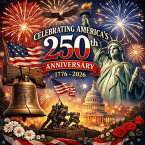 5D Diamond Painting Kit: U.S. 250th Anniversary Patriotic Design Round Diamond Beads & Vibrant Colors for Wall Decor Perfect Independence Day Gift, Home & Office Art for Holiday Shoppers in Kuwait