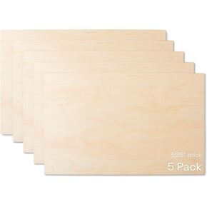Glowforge Proofgrade Maple Plywood for Laser Engravers - 5 Sheets - 12x20 Inches, 3/25 Inch Thick - Finished Wood for Laser Cutting and Engraving Projects in Saudi Arabia