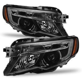 AKKON - يناسب 2016-2021 Honda Pilot 17-20 Ridgeline جهاز عرض هالوجين أسود للسائق + الركاب مع تشغيل LED DRL in Kuwait
