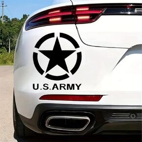 2Pack US Army Star 4.92"x5.91" Vinyl Decals for Cars, Trucks, SUV, Offroad Vehicles Designed for Military Enthusiasts, Waterproof & Durable Car Decal Sticker | #AZ76 (White) in Saudi Arabia