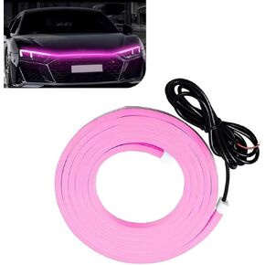 1 PC Car LED Hood Strip Light, 59 Inches Waterproof Hood Vibe Light, 12V High Brightness LED Running Lamp Strip, Universal for Cars, SUVs, Trucks (Pink) in Saudi Arabia