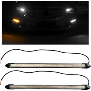 2 PCS Exterior Car LED Lights, 13.5 Inches Flexible LED Daytime Running Light Strip, Waterproof 12V Headlight Sequential Flowing Turn Signal for SUV Truck RV, Car Accessories in Saudi Arabia