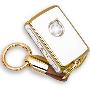 Key Shell Keychain for Volvo Key Fob Cover 4-Button Case Fits Polestar 1 T5 T6 V60 V90 XC40 XC60 XC90 S60 S90 (White) in Saudi Arabia